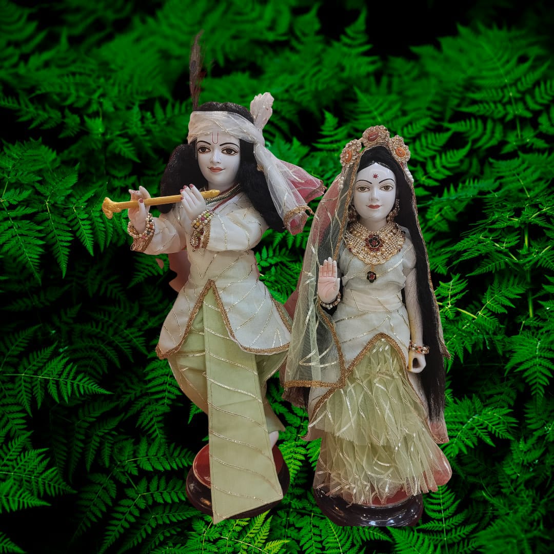Elegant Radha Krishna Jodi Dress Set | 2 feet