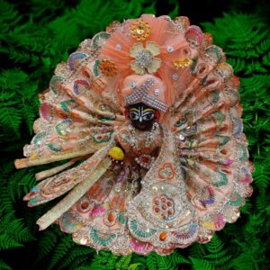 Peach Royal Multicolor Poshak Ensemble for Laddu Gopal Ji