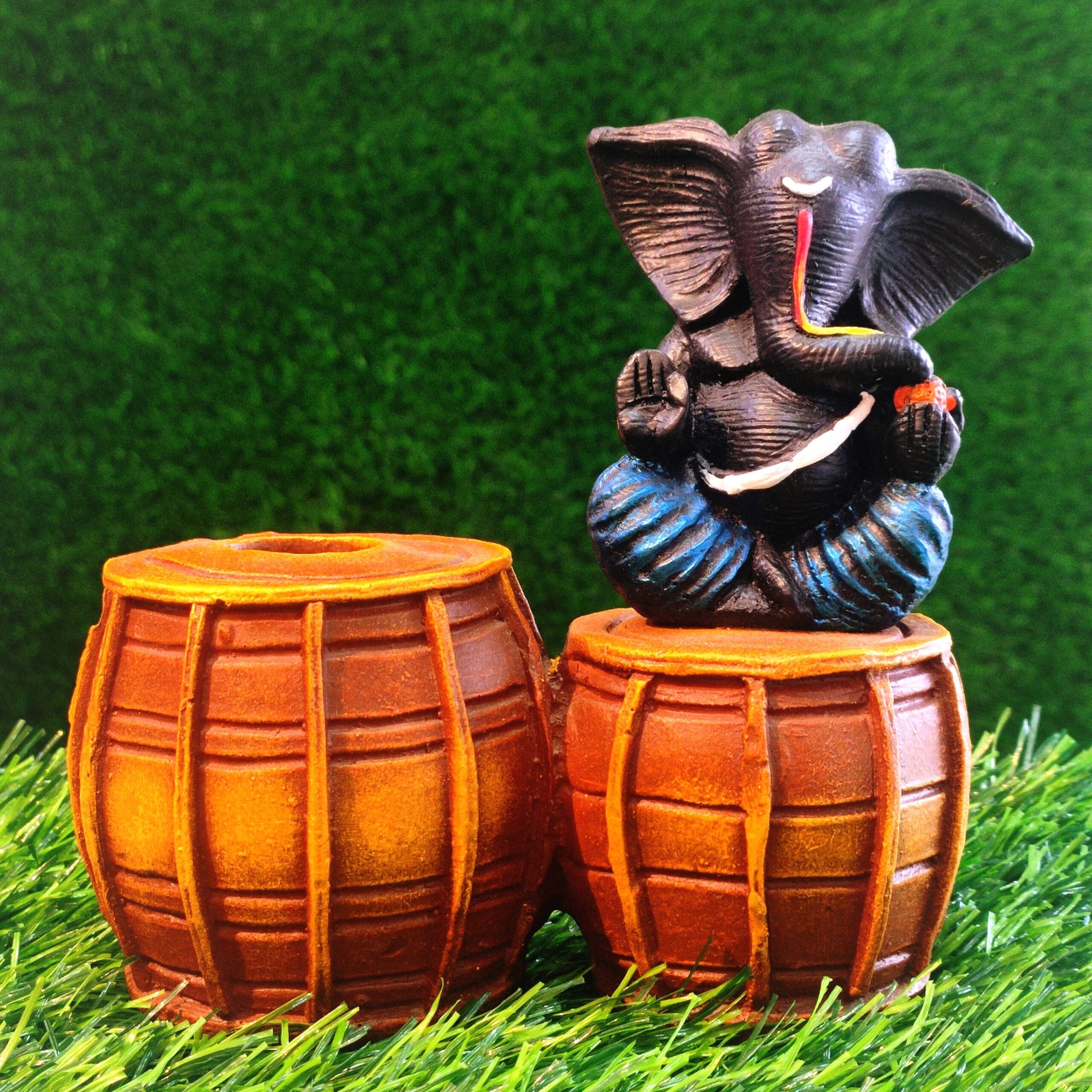 Musical Ganesha on Twin Barrel Decor | 5′ Inch