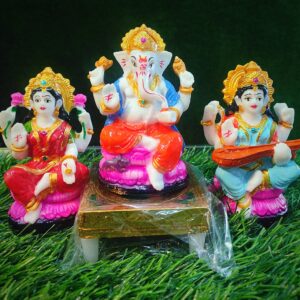 Trinity Idol Set – Lakshmi Ji , Ganesh Ji & Saraswati Ji | 4 Inch