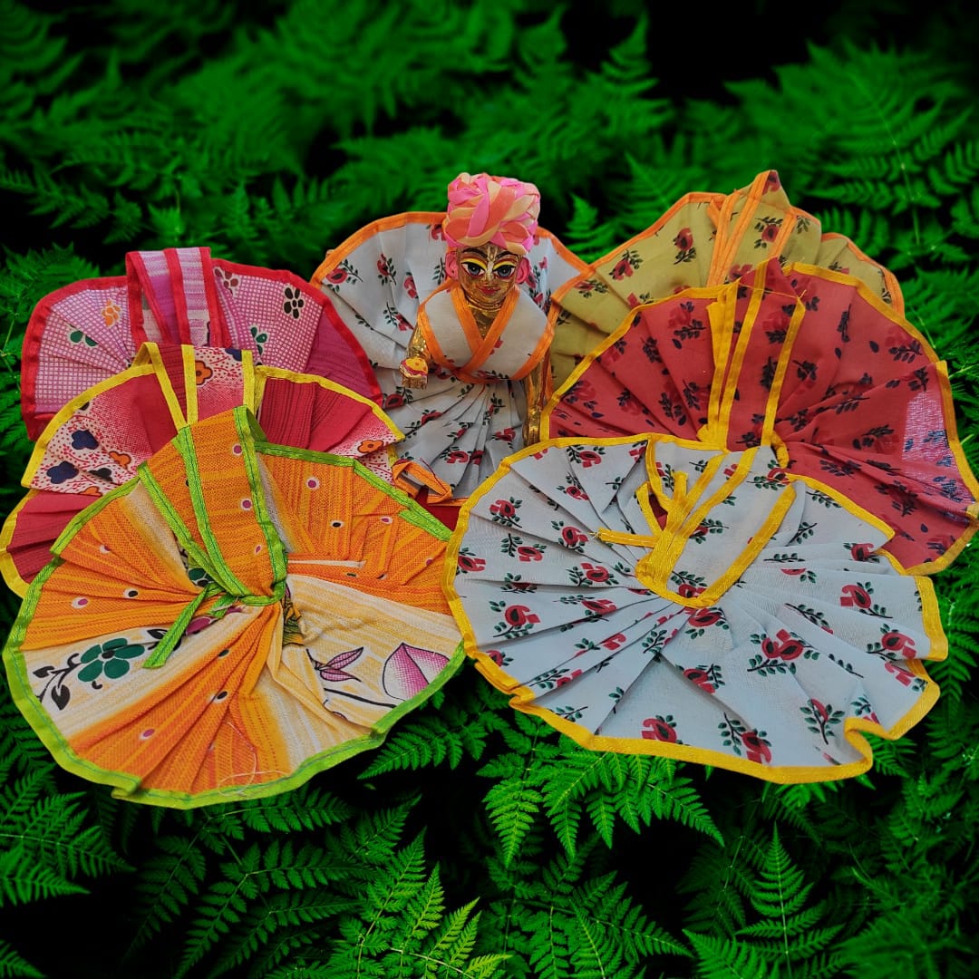 Cotton Printed Laddu Gopal Dress Set – Pack of 4 (Random print)