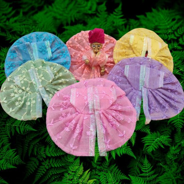 Pastel Bliss Net Poshak set for Laddu Gopal