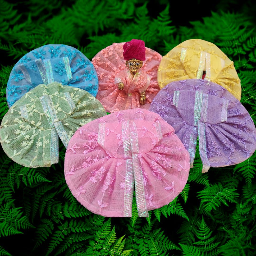 Pastel Bliss Net Poshak set for Laddu Gopal