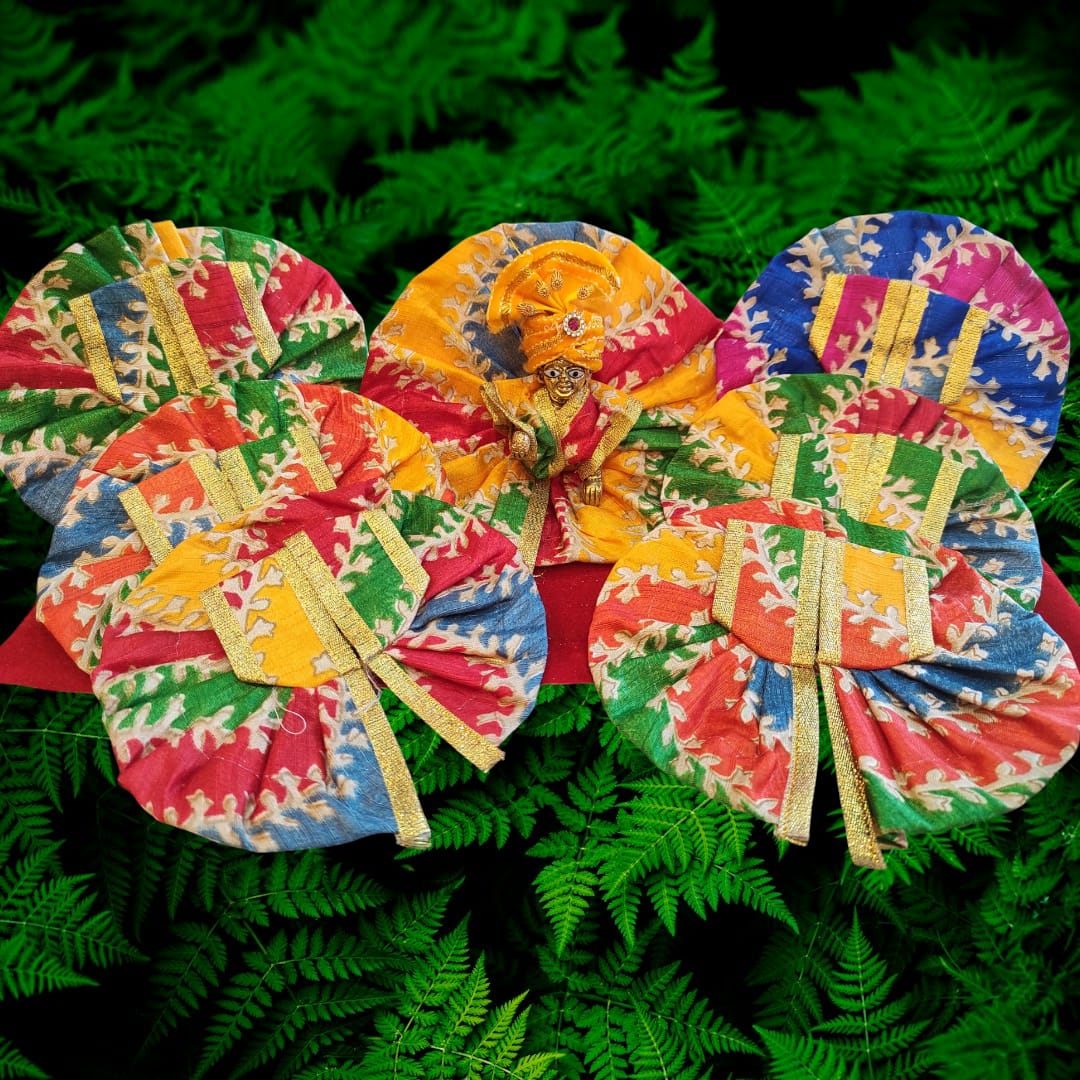 Multicolor Bandhani Print Laddu Gopal Dress Set