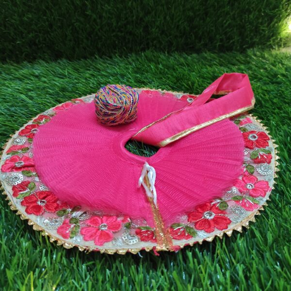 Elegant Pink Floral Laddu Gopal Dress Set - Image 2