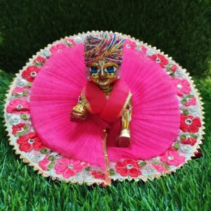 Elegant Pink Floral Laddu Gopal Dress Set