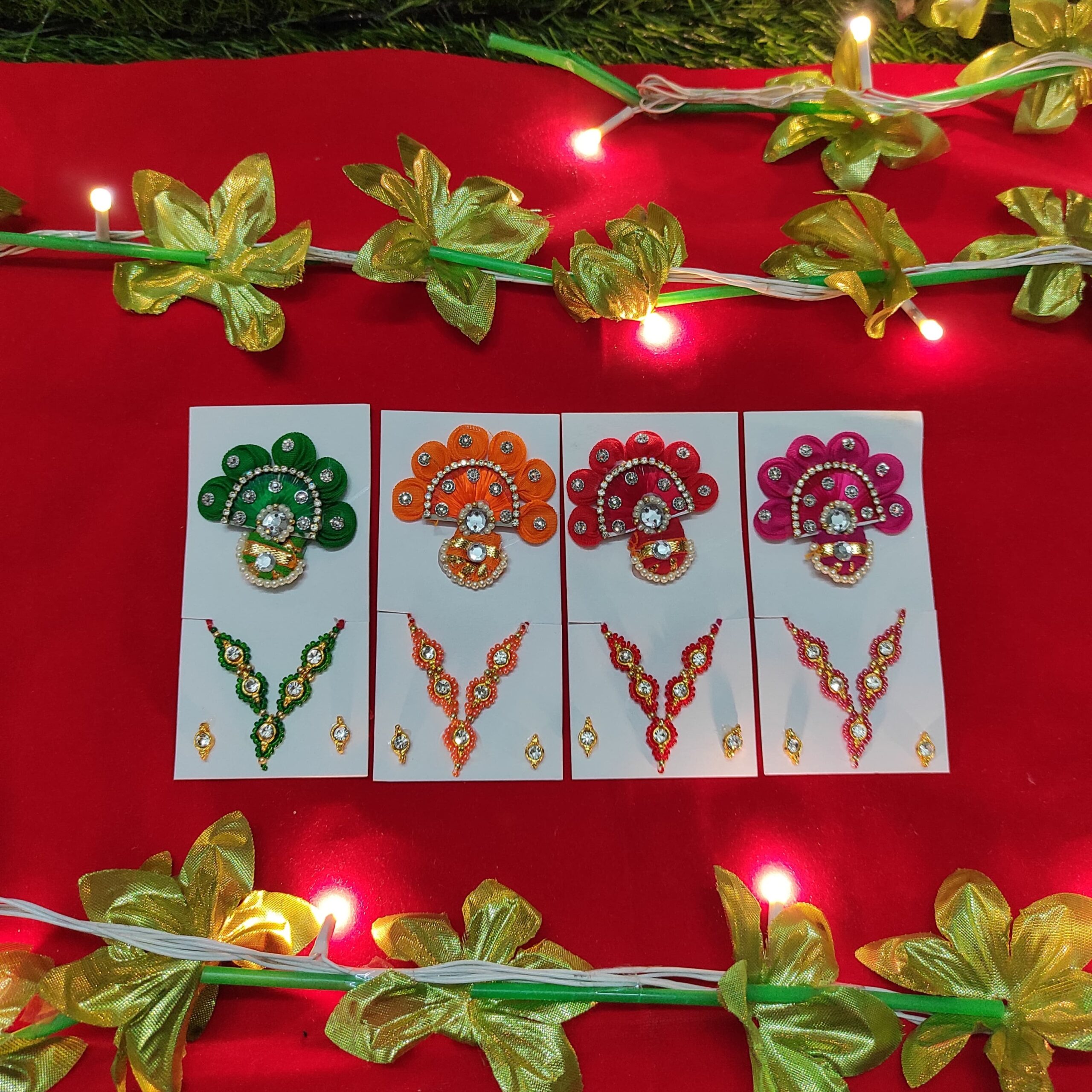 Laddu Gopal mala set with bali and mukut kalangi for suitable size [1-4]