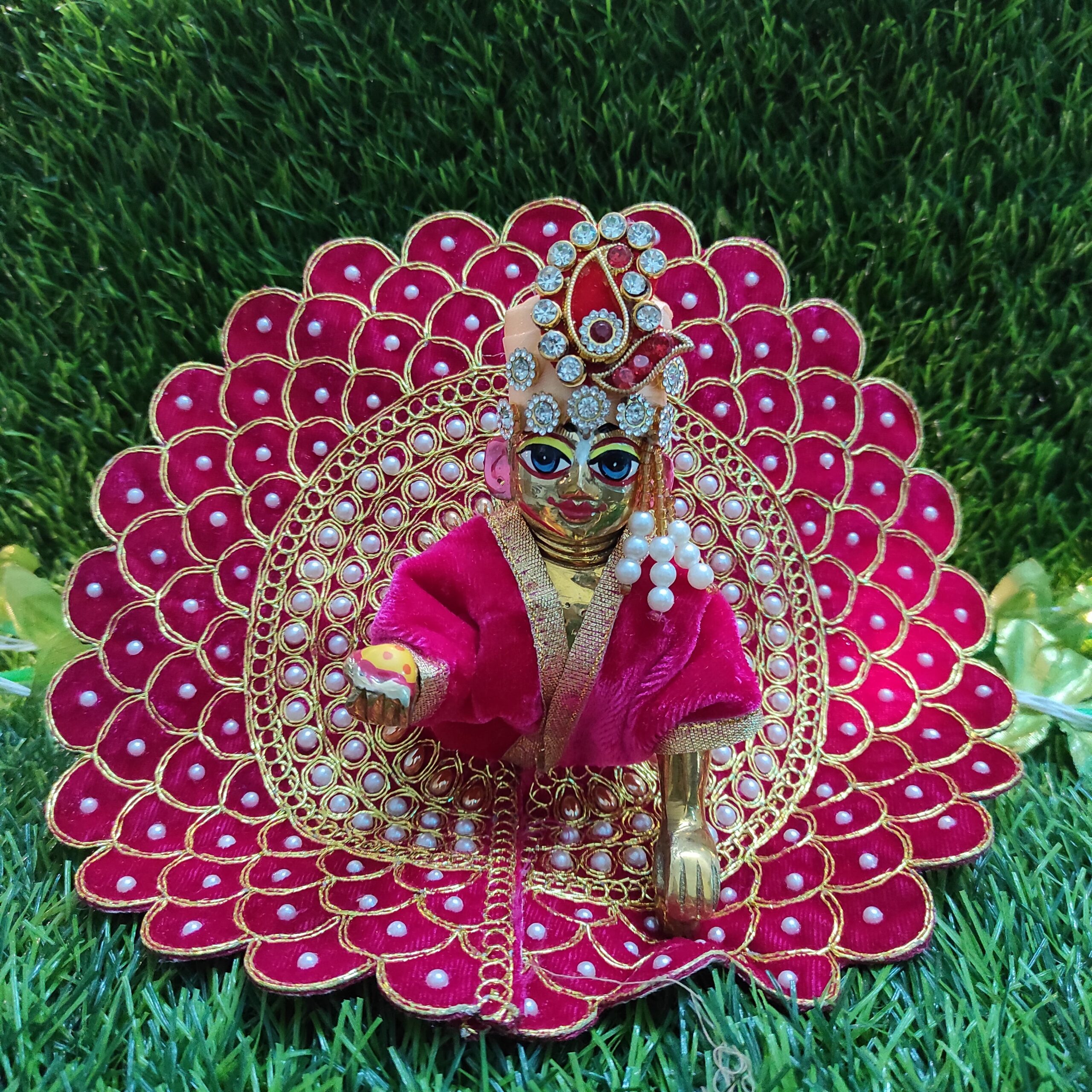 Divine Peacock Lotus Dress for Laddu Gopal