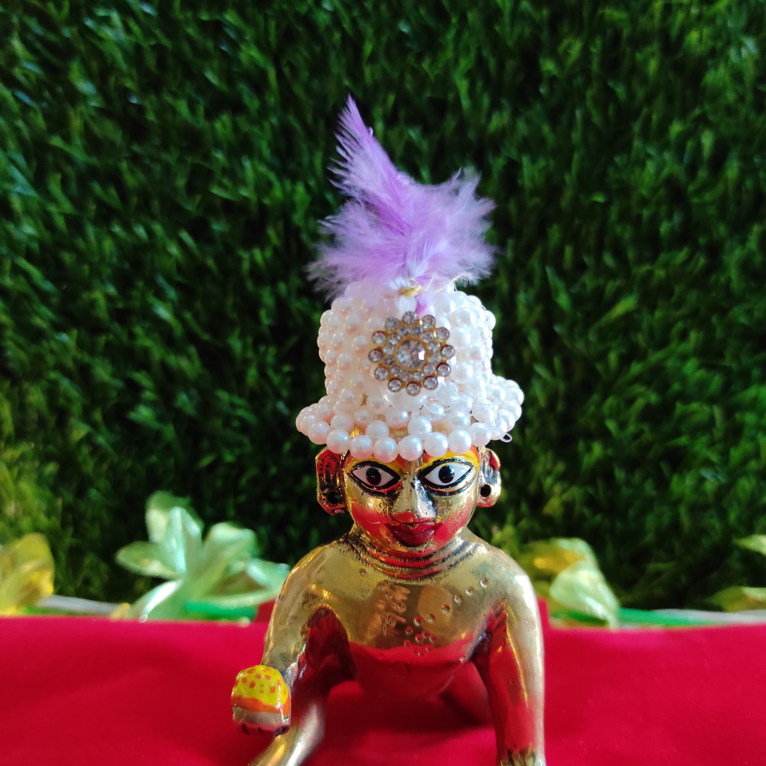 Laddu Gopal pearl hat for suitable size [2-5]