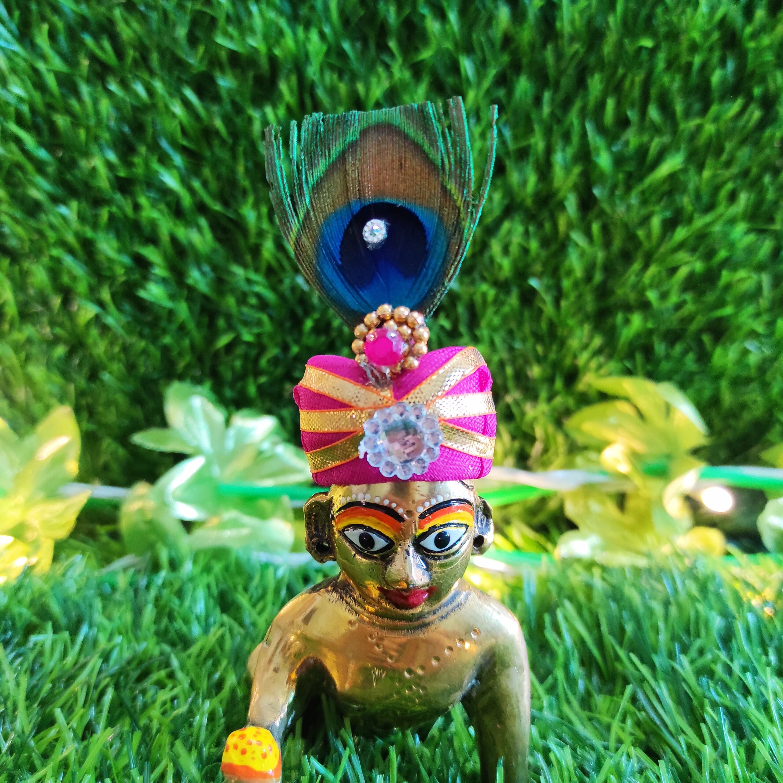 Laddu Gopal minimal peacock pagdi for suitable size [5]