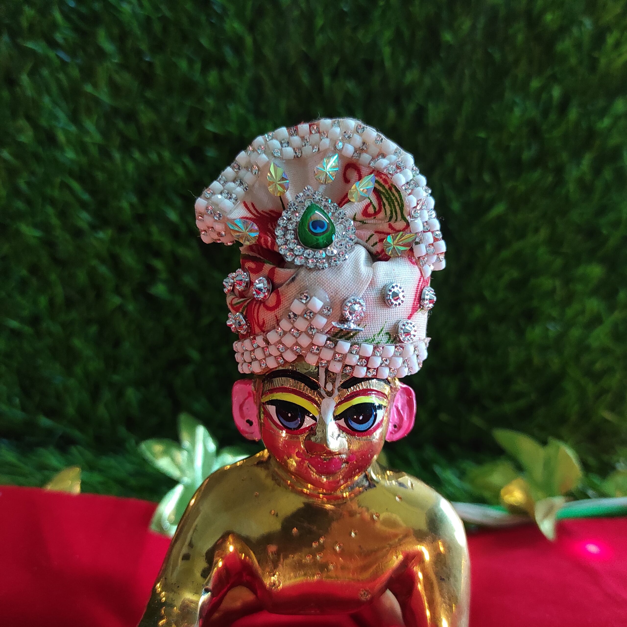 Laddu Gopal floral print pagdi for suitable size [5-6]