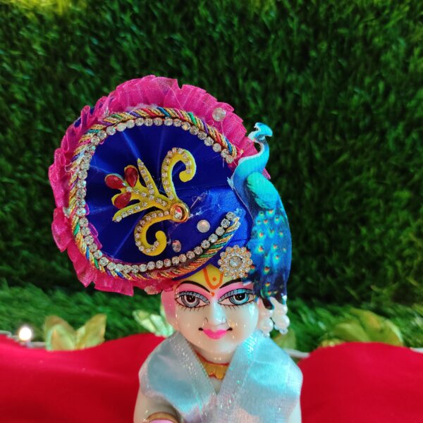 Laddu Gopal Royal Peacock-Themed pagdi for suitable size [6] - Image 6
