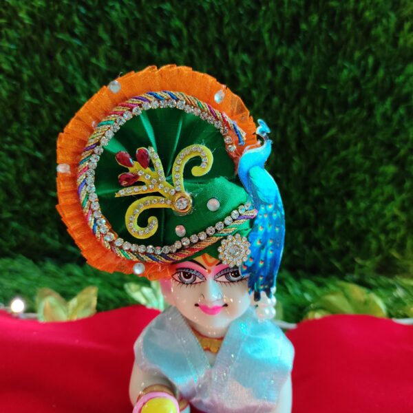 Laddu Gopal Royal Peacock-Themed pagdi for suitable size [6] - Image 5