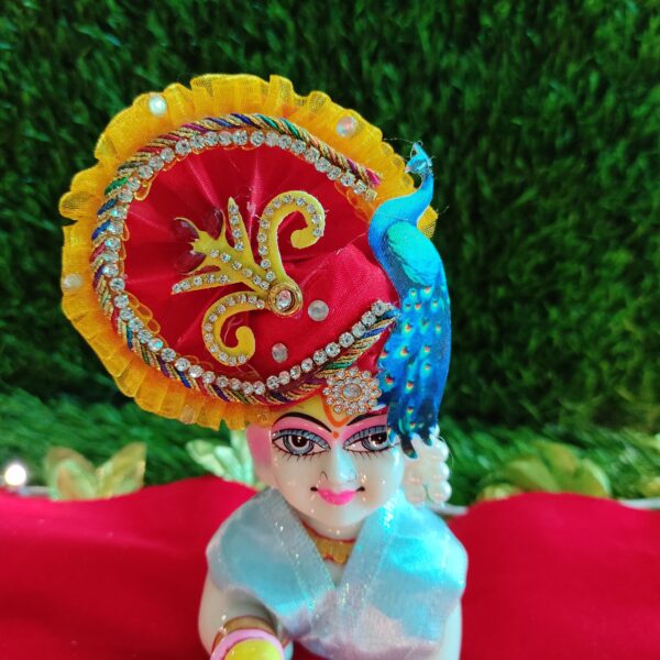 Laddu Gopal Royal Peacock-Themed pagdi for suitable size [6] - Image 2