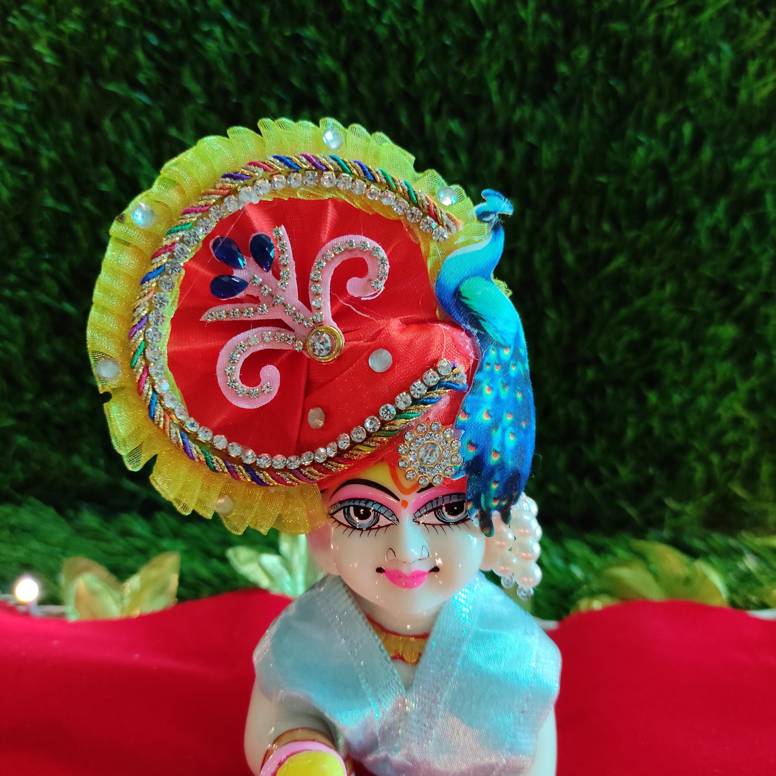 Laddu Gopal Royal Peacock-Themed pagdi for suitable size [6]