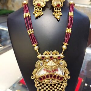 Antique brass long necklace