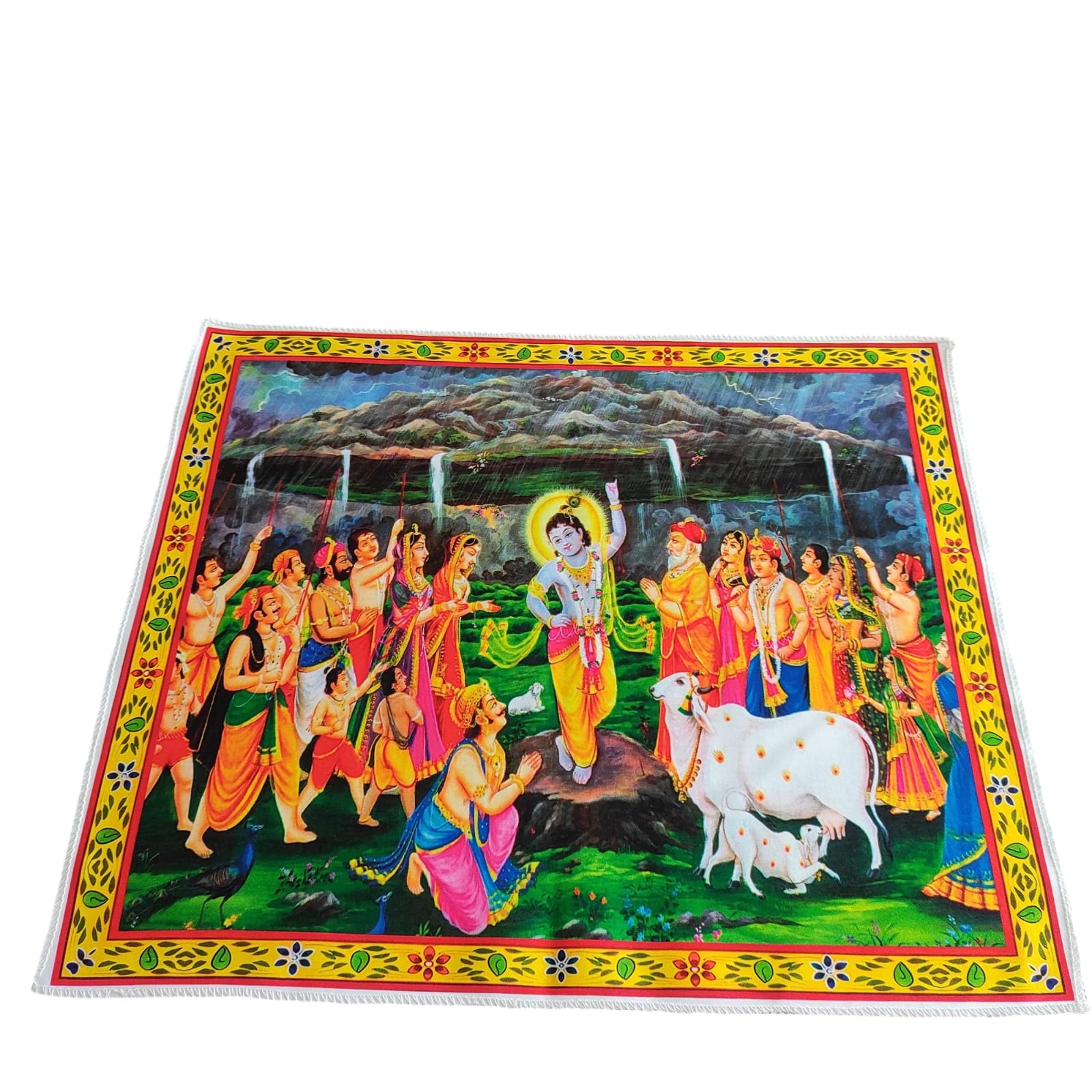 Pichwai | Krishna Ji Govardhan hill leela